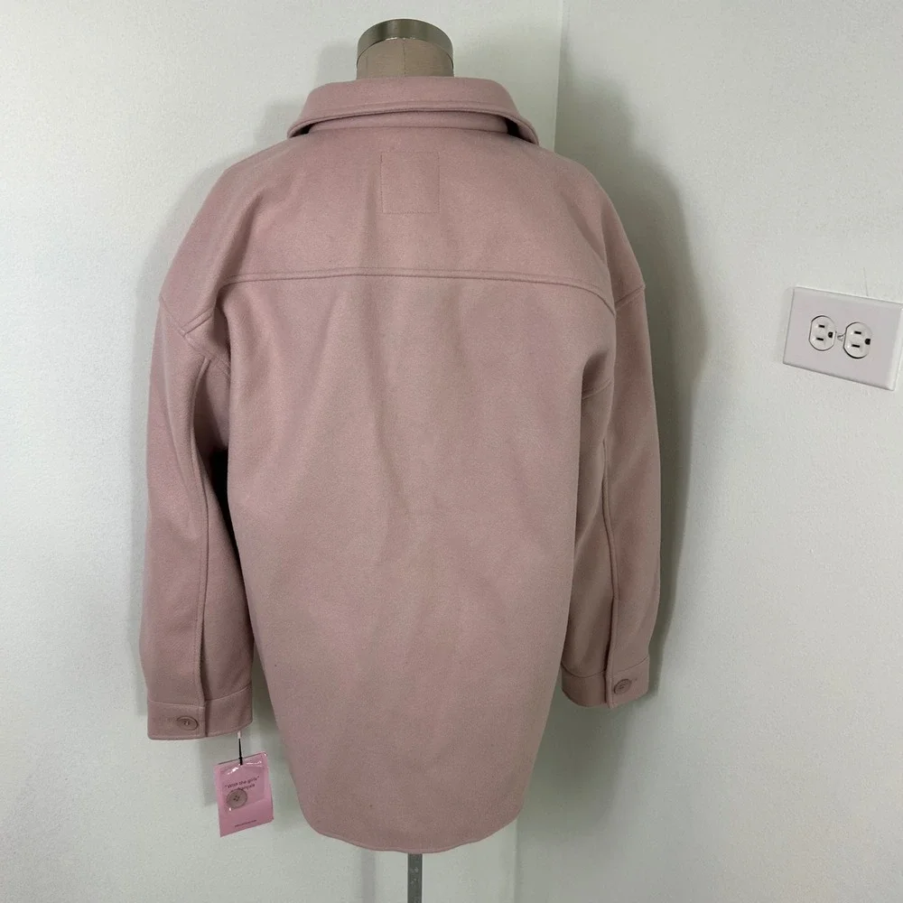 Anthropologie Avec‎ Les Filles Shacket Dusty Pink Button Up Shirt Jacket NWT
